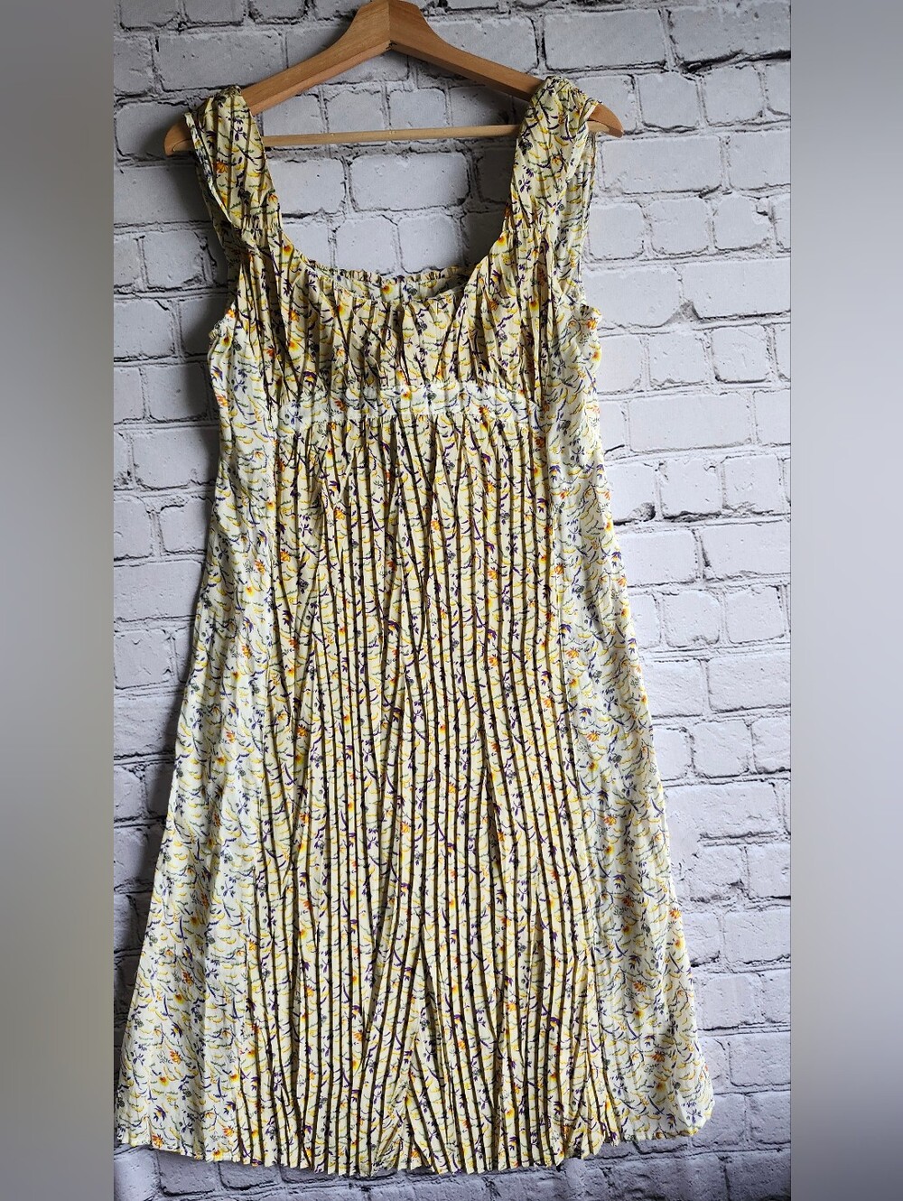 Cotelac Light Yellow Floral Summer Dress